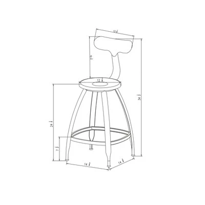 Seidler Architect Industrial Counter Height Barstool Black - Project 62™ 4 Seidler Architect Industrial Counter Height Barstool Black - Project 62™ - Image 4