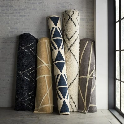 Diamond Patterned Shag Woven Rug - Project 62 Gray 3 Diamond Patterned Shag Woven Rug - Project 62 Gray - Image 3