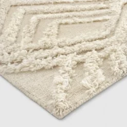 7'x10' Moroccan Shag Tufted Area Rug Cream - Project 62™