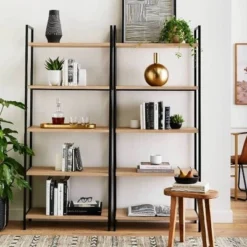 Threshold Functional Bookcase with Storage Shelves Collection