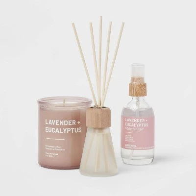 Threshold 3pk Diffuser Candles Room Spray Gift Set Eucalyptus Lavender - Project 62™ 2 Threshold 3pk Diffuser Candles Room Spray Gift Set Eucalyptus Lavender - Project 62™ - Image 2