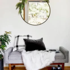 28" Round Decorative Wall Mirror - Project 62™ Brass -Outlet Furnitures Decor Store GUEST 53e43629 fa4d 4f8e b805 dc6a74a97c71