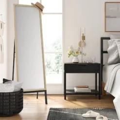 20" x 66" Oak and Metal Modern Floor Mirror Brown - Project 62™