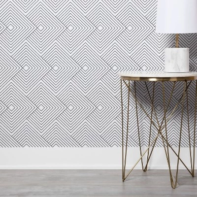 Diamonds Peel & Stick Wallpaper Black/White - Project 62™ 6 Diamonds Peel & Stick Wallpaper Black/White - Project 62™ -Outlet Furnitures Decor Store GUEST 5f659afb 8c06 4cdb afe7 f899b0e46eb4