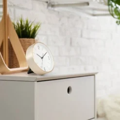 6" Round Wall Clock White/Brass - Project 62™ -Outlet Furnitures Decor Store GUEST 661fe74b 32f0 48ac 801b 28fcc52c3e2c