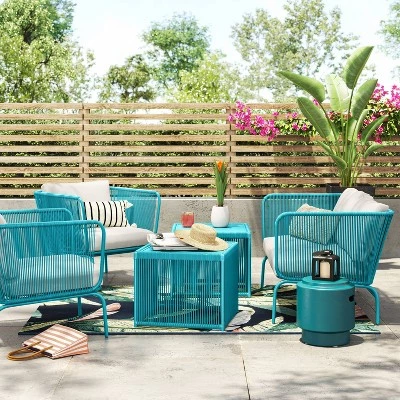 Fisher 2pk Patio Club Chairs -Blue-Green - Project 62™ 1 Fisher 2pk Patio Club Chairs -Blue-Green - Project 62™