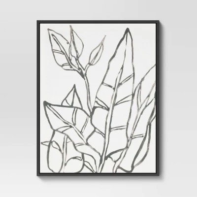 24" x 30" Botanical Sketch Framed Wall Canvas White/Black - Project 62™ 3 24" x 30" Botanical Sketch Framed Wall Canvas White/Black - Project 62™ - Image 3