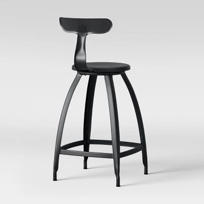 Seidler Architect Industrial Counter Height Barstool Black - Project 62™ 3 Seidler Architect Industrial Counter Height Barstool Black - Project 62™ - Image 3