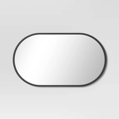 16" x 28" Metal Oval Pill Mirror - Project 62™ Black 6 16" x 28" Metal Oval Pill Mirror - Project 62™ Black - Image 6