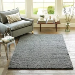 Solid Tufted Micropoly Shag Area Rug - Project 62 Gray