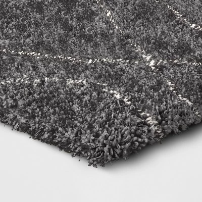 Diamond Patterned Shag Woven Rug - Project 62 Gray 1 Diamond Patterned Shag Woven Rug - Project 62 Gray