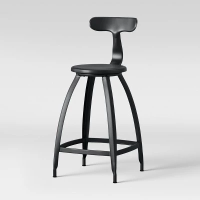 Seidler Architect Industrial Counter Height Barstool Black - Project 62™ 2 Seidler Architect Industrial Counter Height Barstool Black - Project 62™ - Image 2
